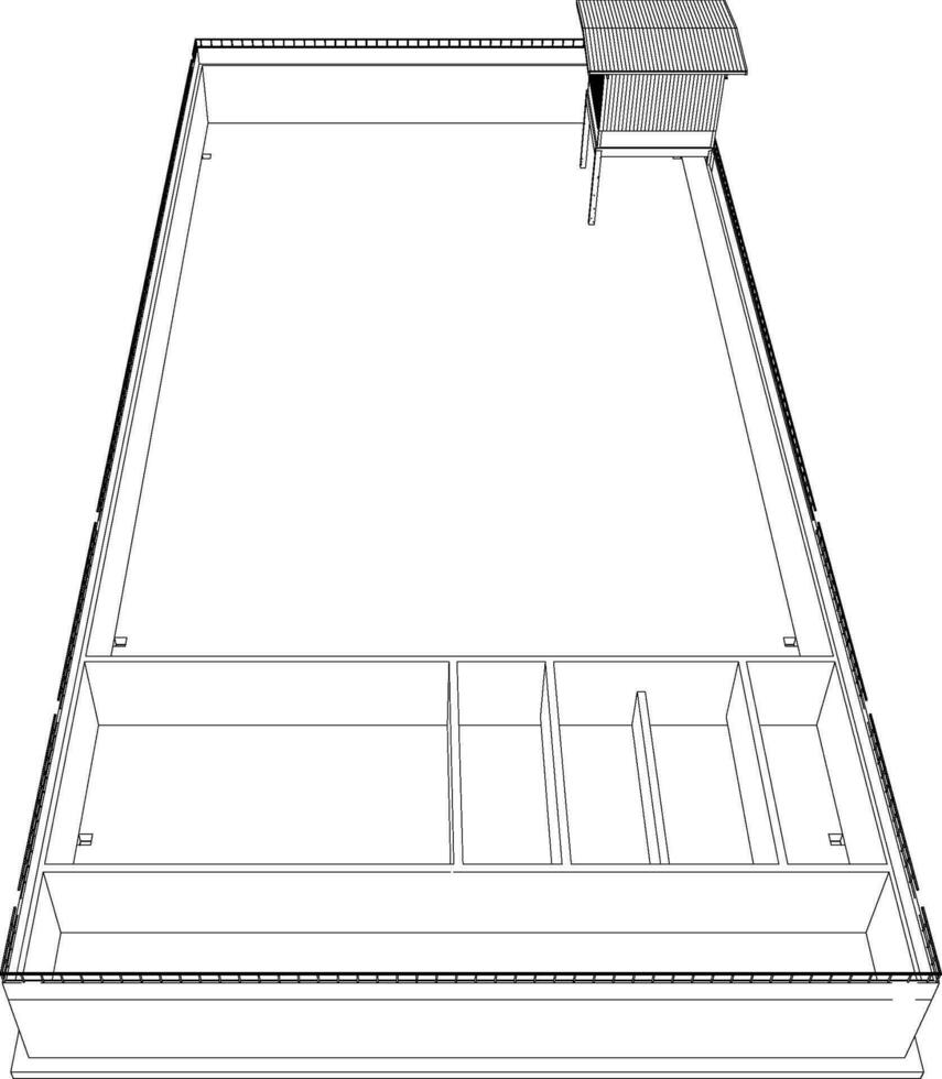 3d illustration de industriel bâtiment vecteur