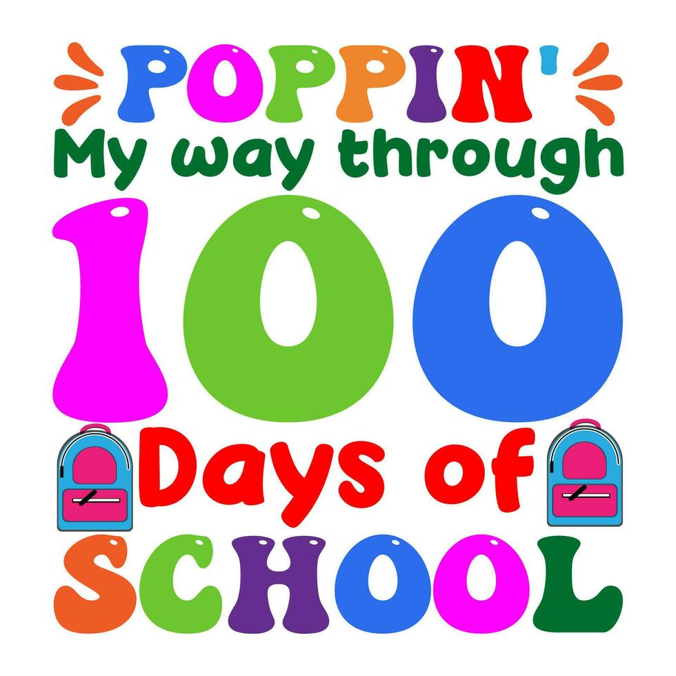 poppin mon chemin à travers 100 jours d'école. vecteur