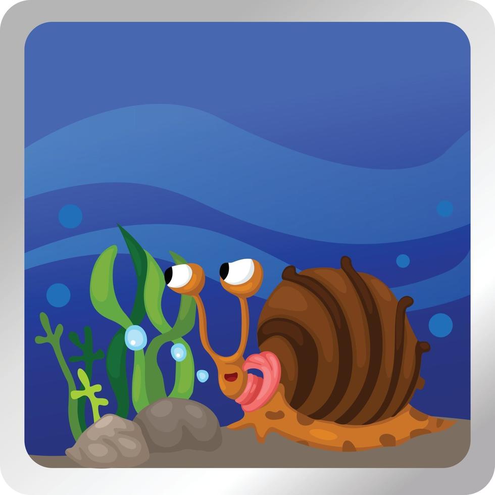 Illustration d'un fond sous-marin d'escargot vecteur