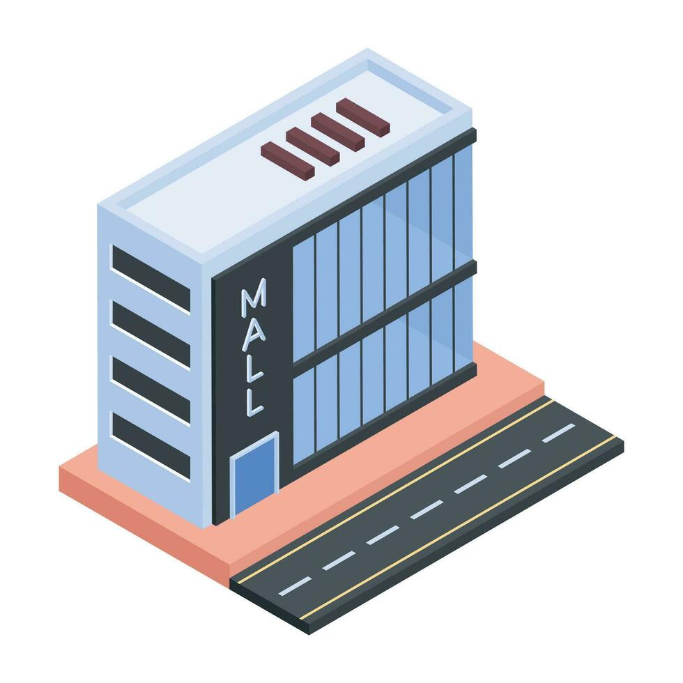 ici un isométrique illustration de bâtiment structure vecteur