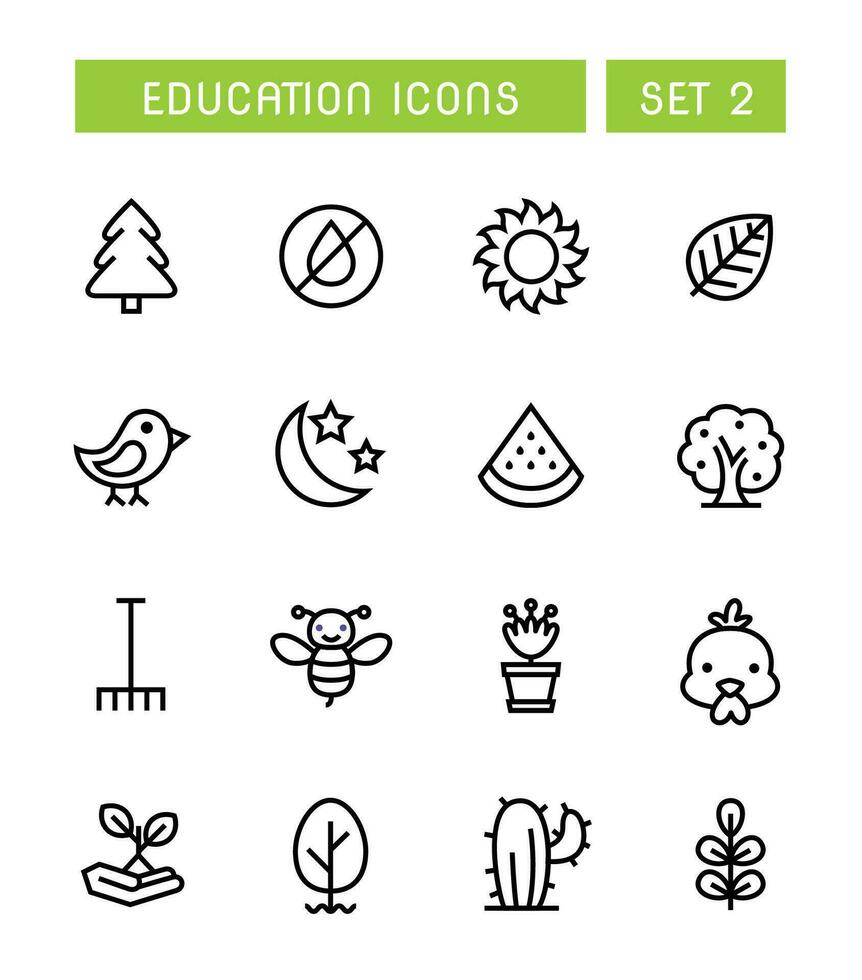 ensemble de la nature et environnement Icônes vecteur