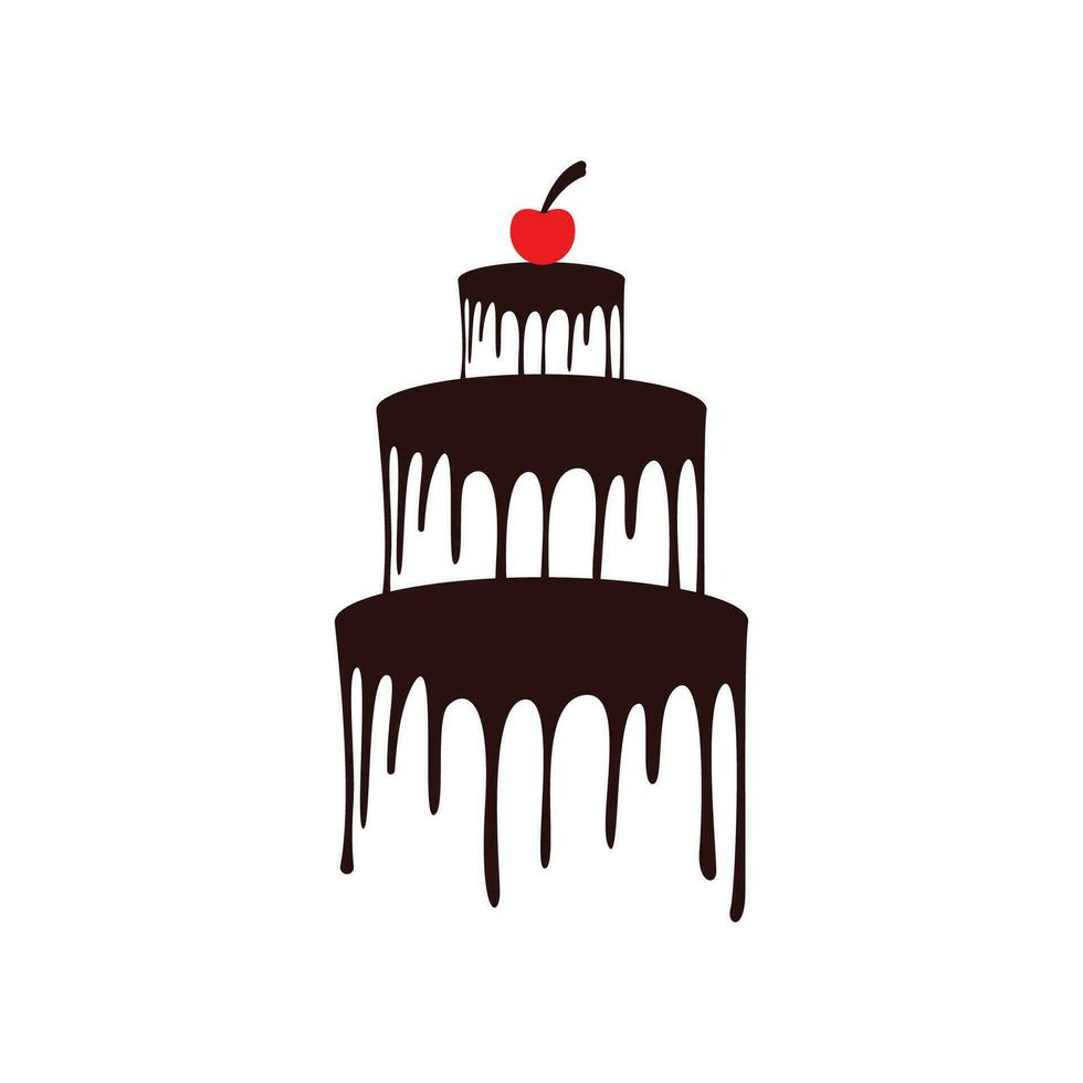 sucré gâteau modèle logo conception vecteur illustration