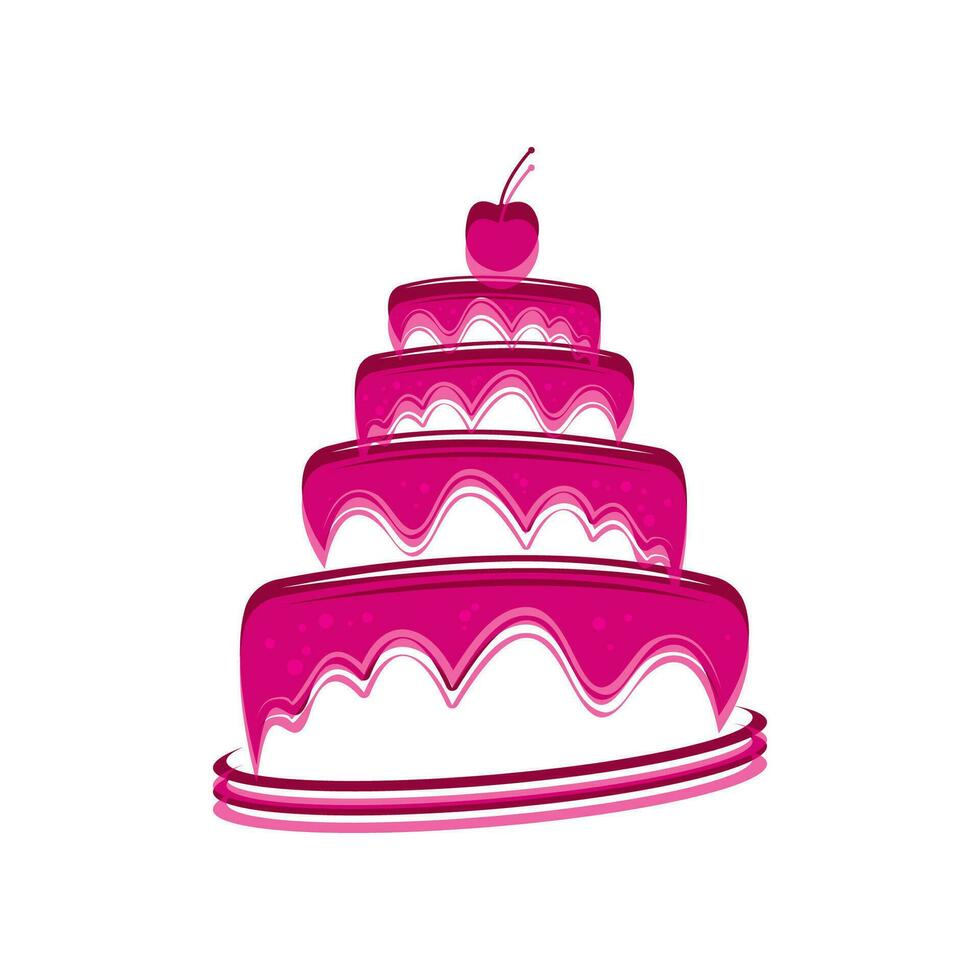 sucré gâteau modèle logo conception vecteur illustration