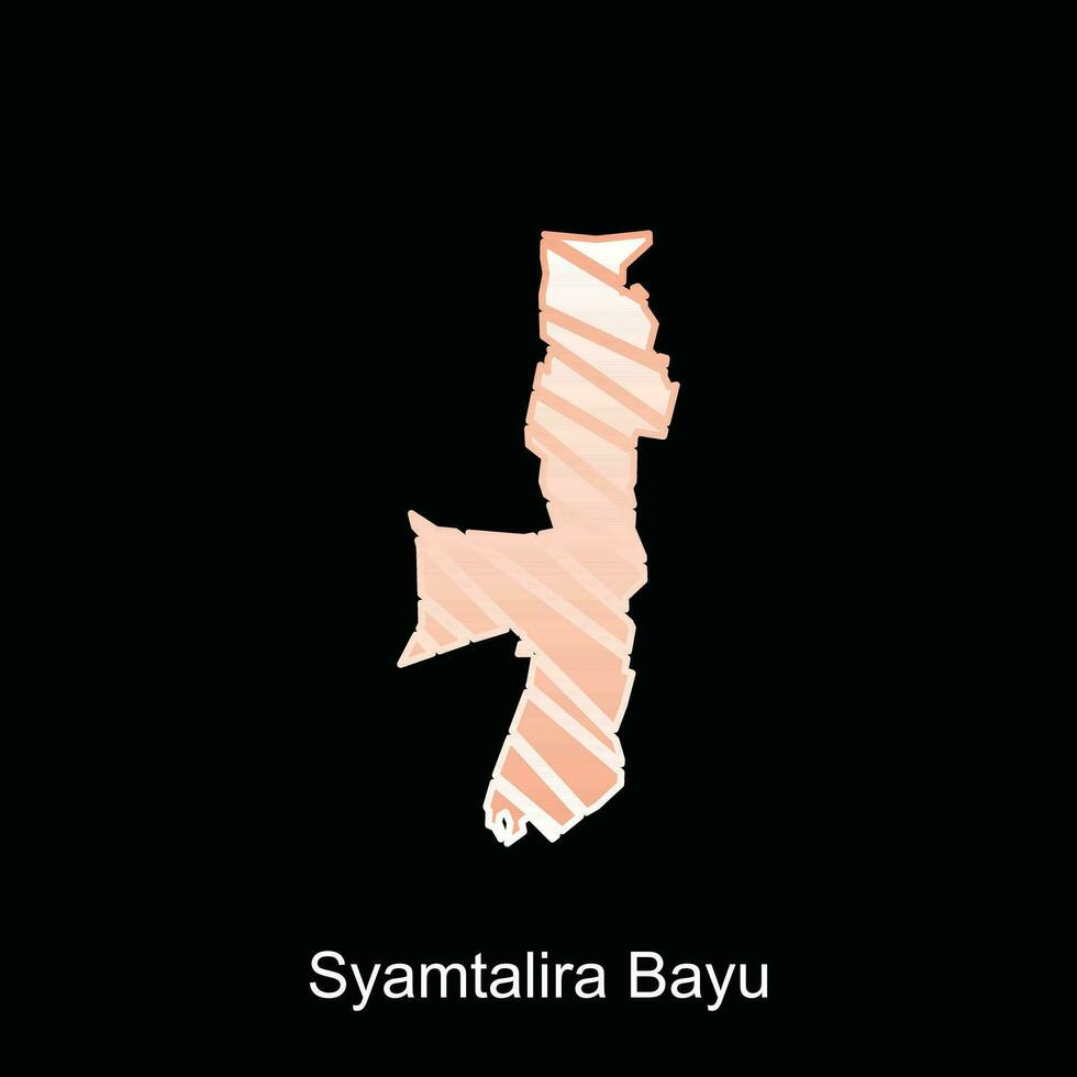 carte ville de Syamtalira bayou illustration conception, monde carte international vecteur modèle avec contour graphique esquisser style isolé sur blanc Contexte