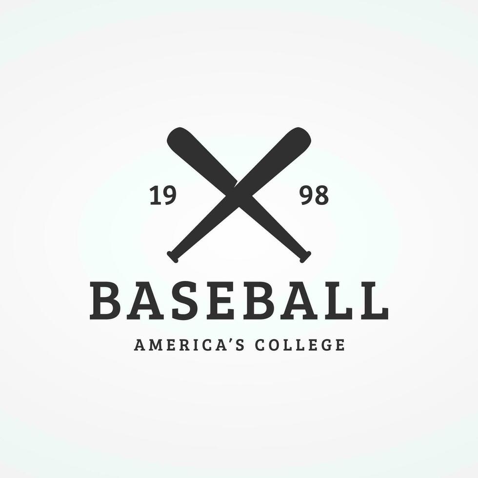 rétro ancien base-ball logo conception avec base-ball Balle et bâton concept. logo pour tournois, Étiquettes, des sports, championnats. vecteur