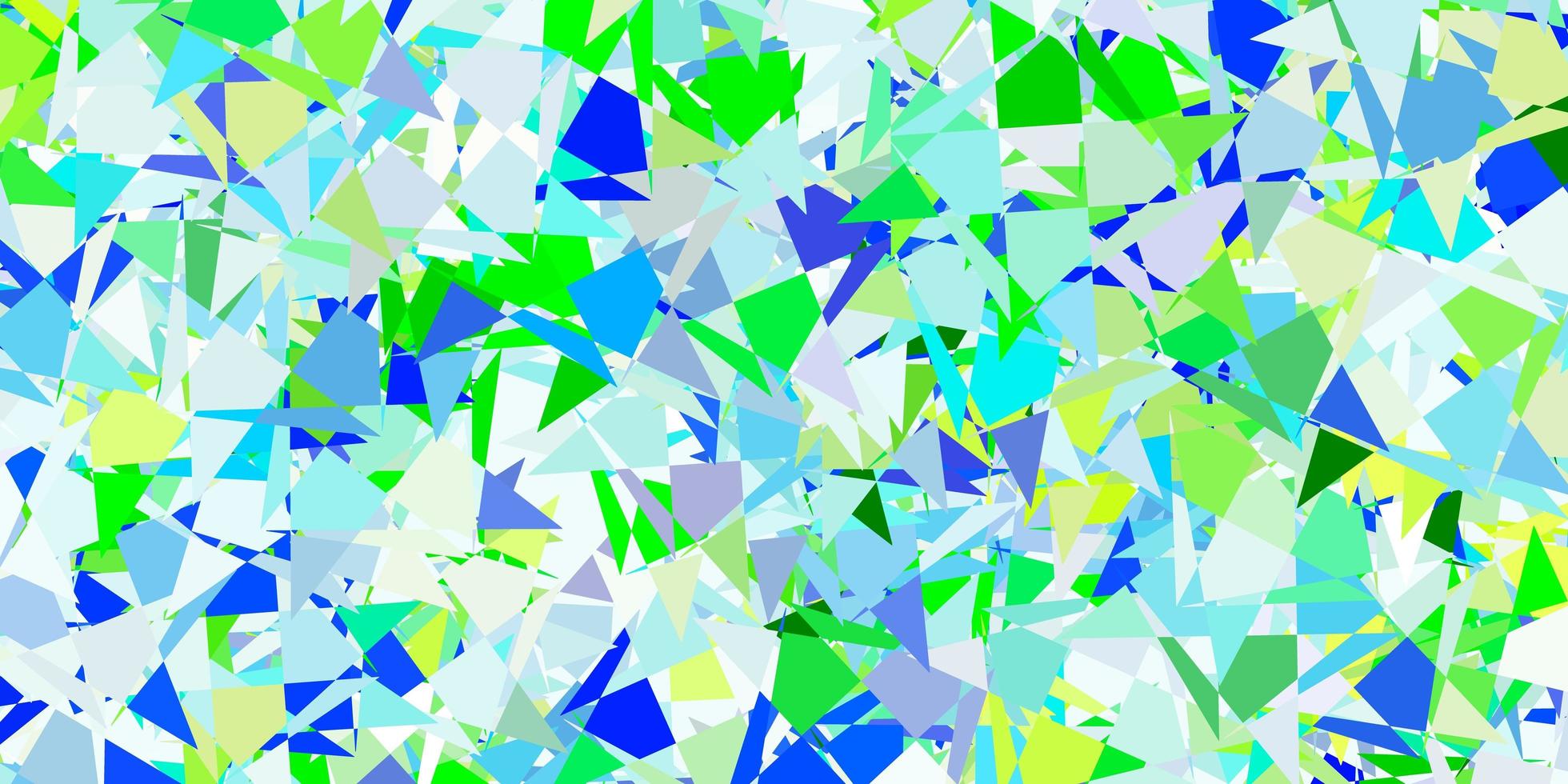 disposition de vecteur bleu clair, vert avec des formes triangulaires.