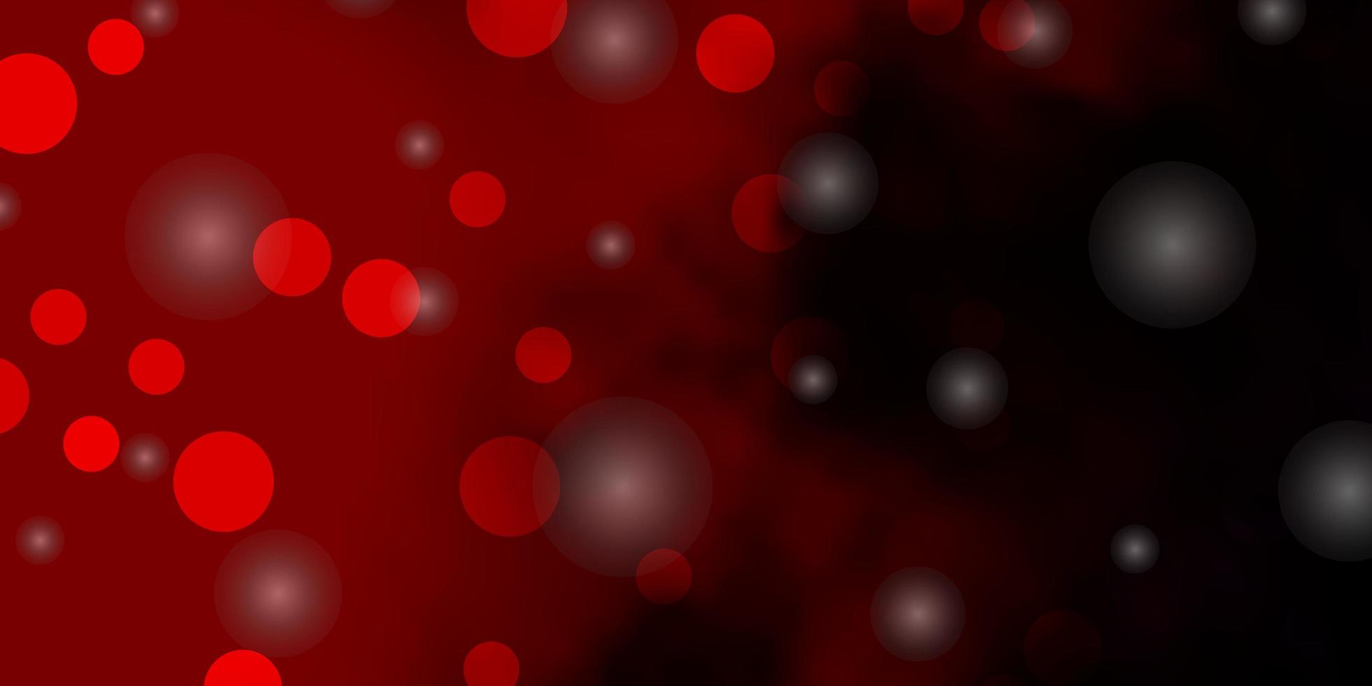 texture de vecteur rouge foncé avec des cercles, des étoiles.