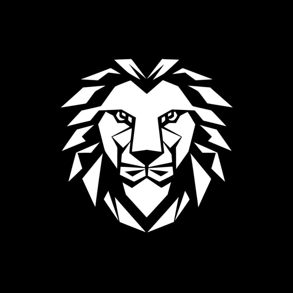 Lion - noir et blanc isolé icône - vecteur illustration