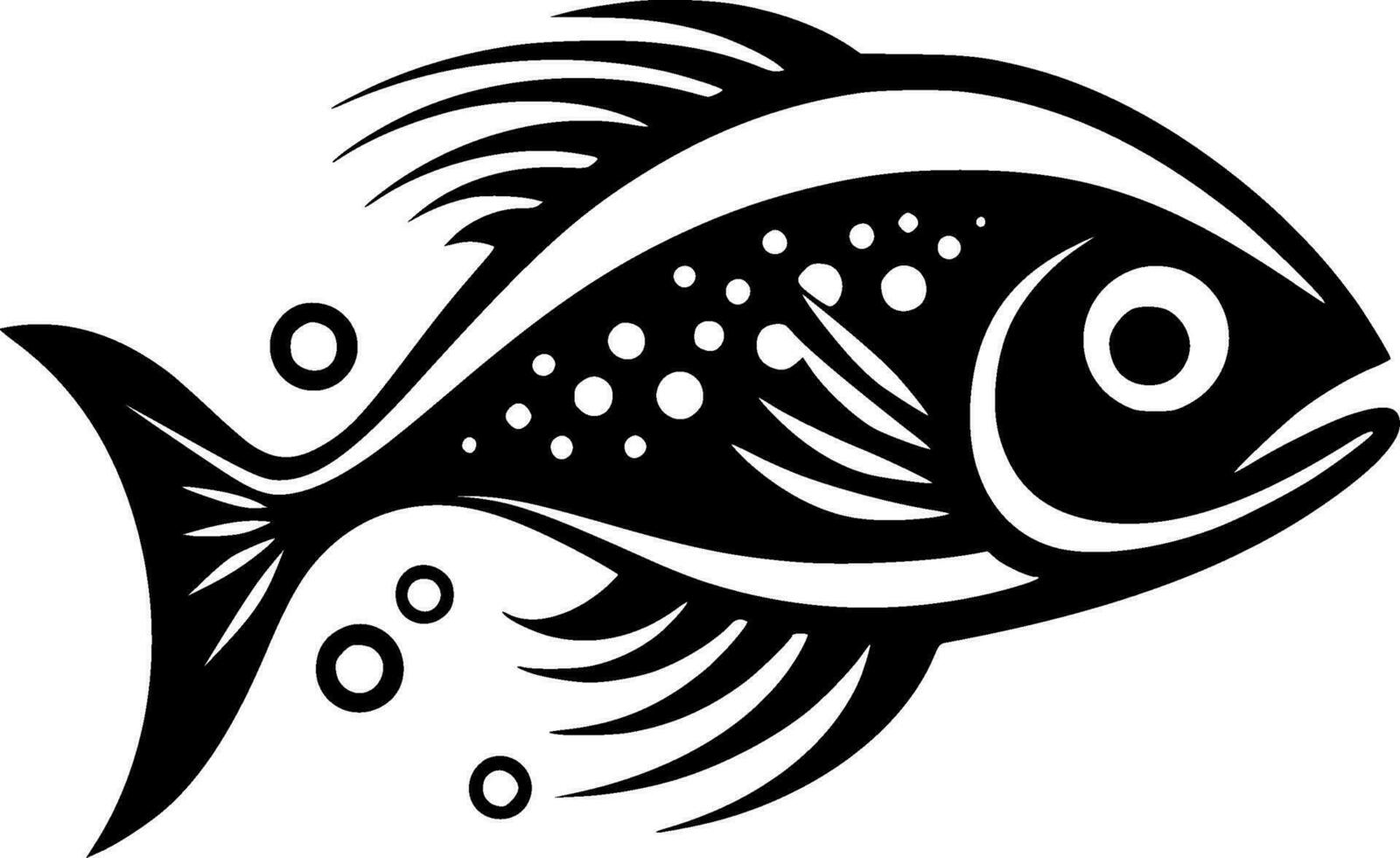 poisson, minimaliste et Facile silhouette - vecteur illustration