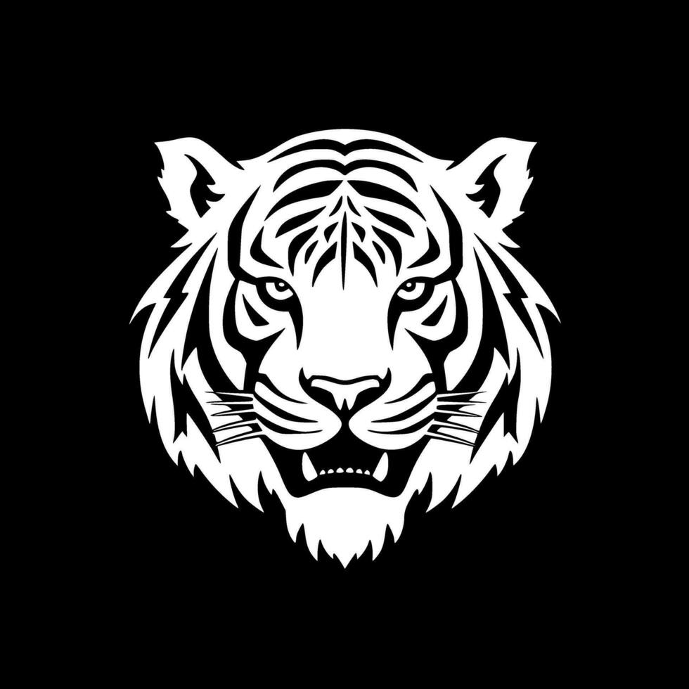 tigre, noir et blanc vecteur illustration