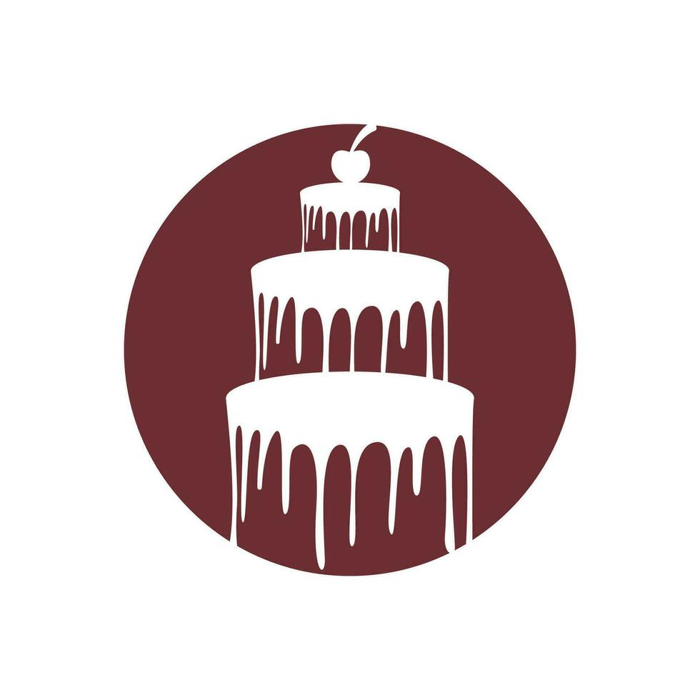 sucré gâteau modèle logo conception vecteur illustration