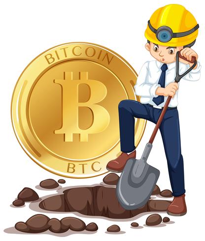 Cyber Coin Mining et Travailleur vecteur