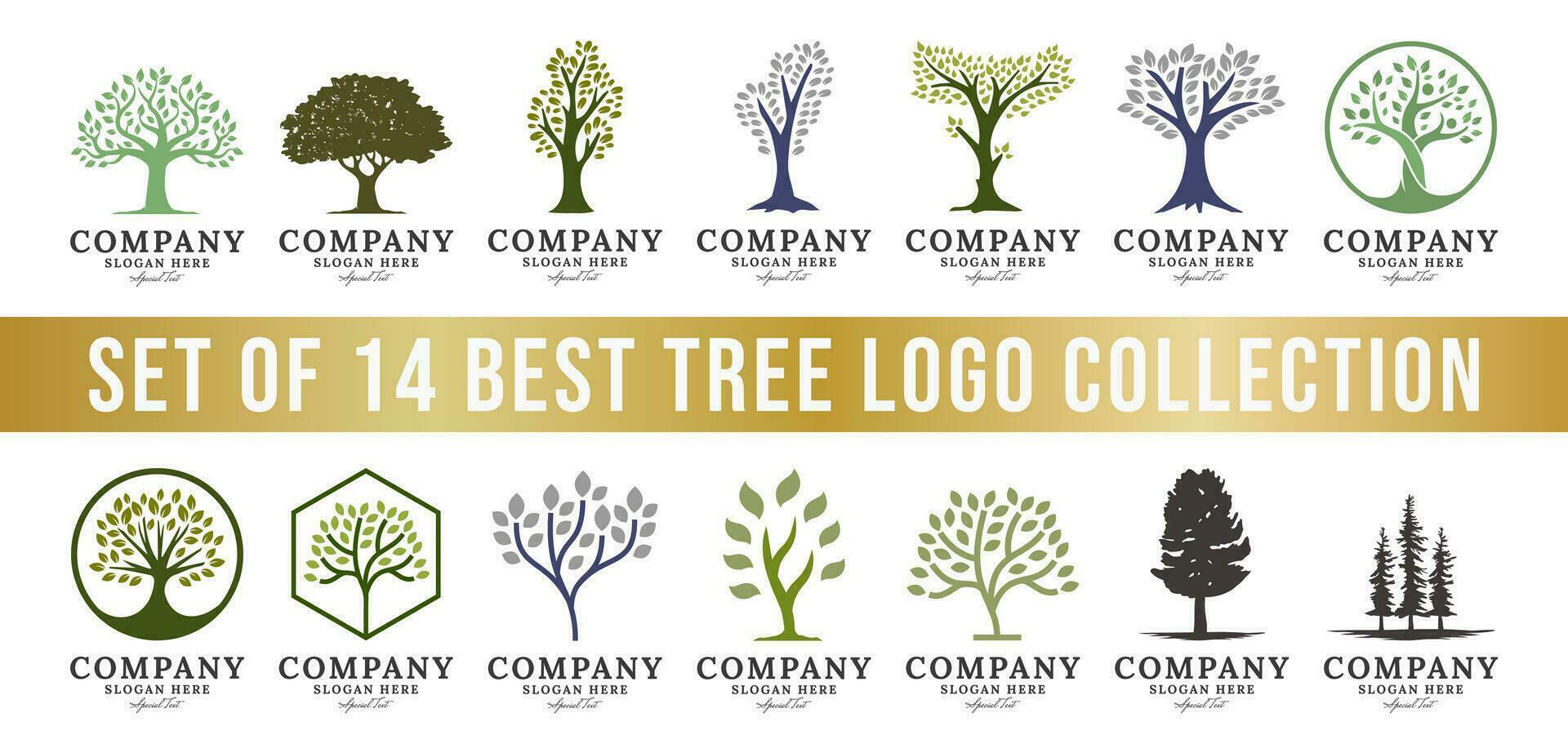 ensemble de arbre logo collection, parfait pour entreprise logos, affaires et l'image de marque. vecteur