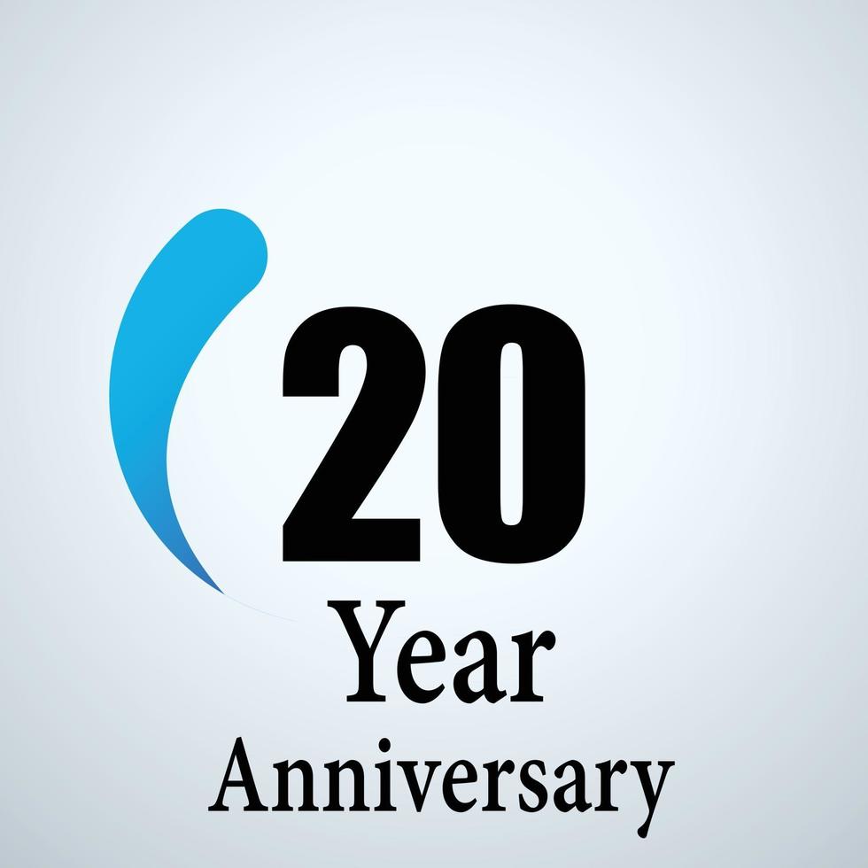 Modèle vectoriel de logo d'anniversaire de 20 ans