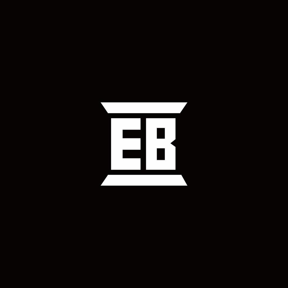 monogramme du logo eb avec modèle de conception de forme de pilier vecteur