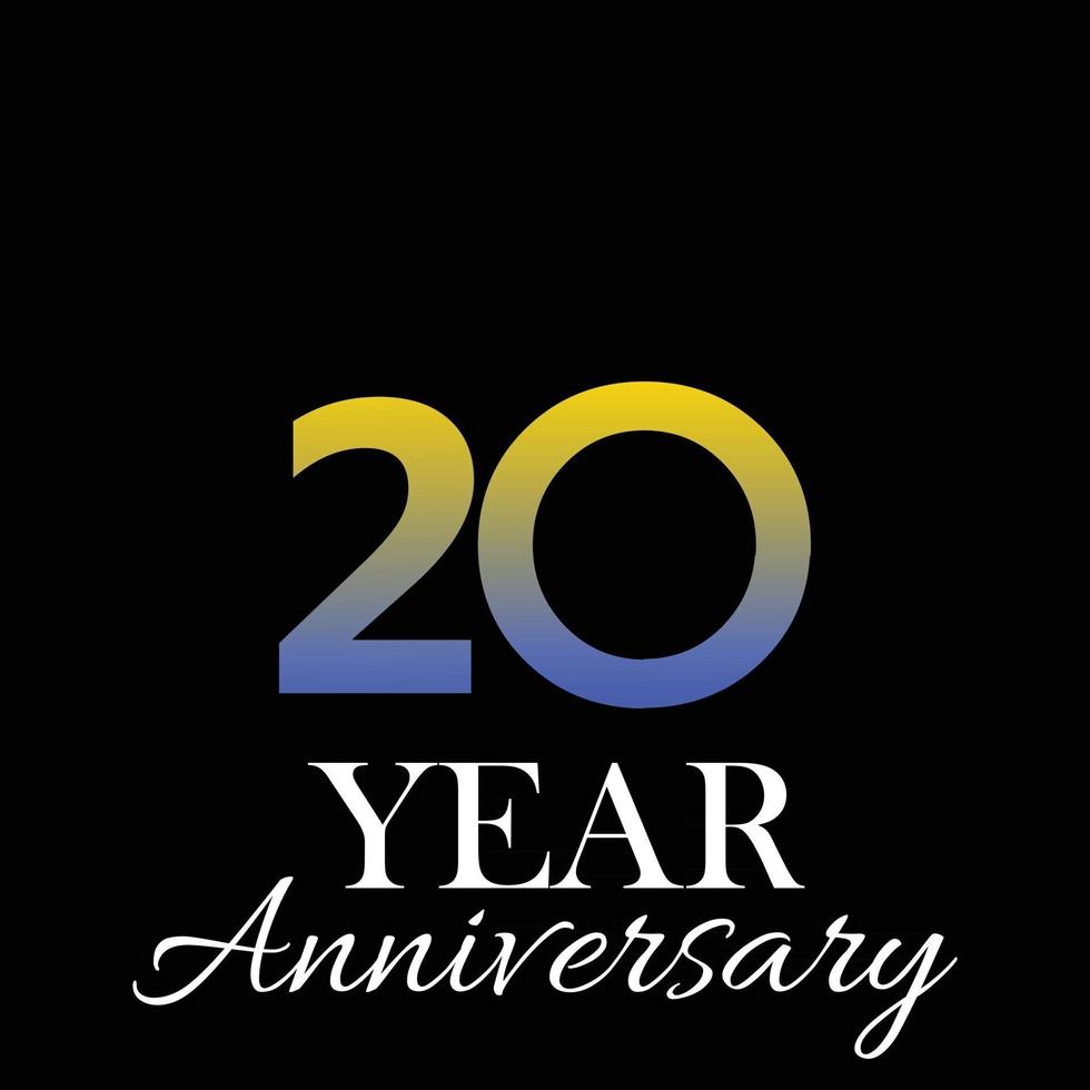 20 ans anniversaire logo vector modèle design illustration couleur