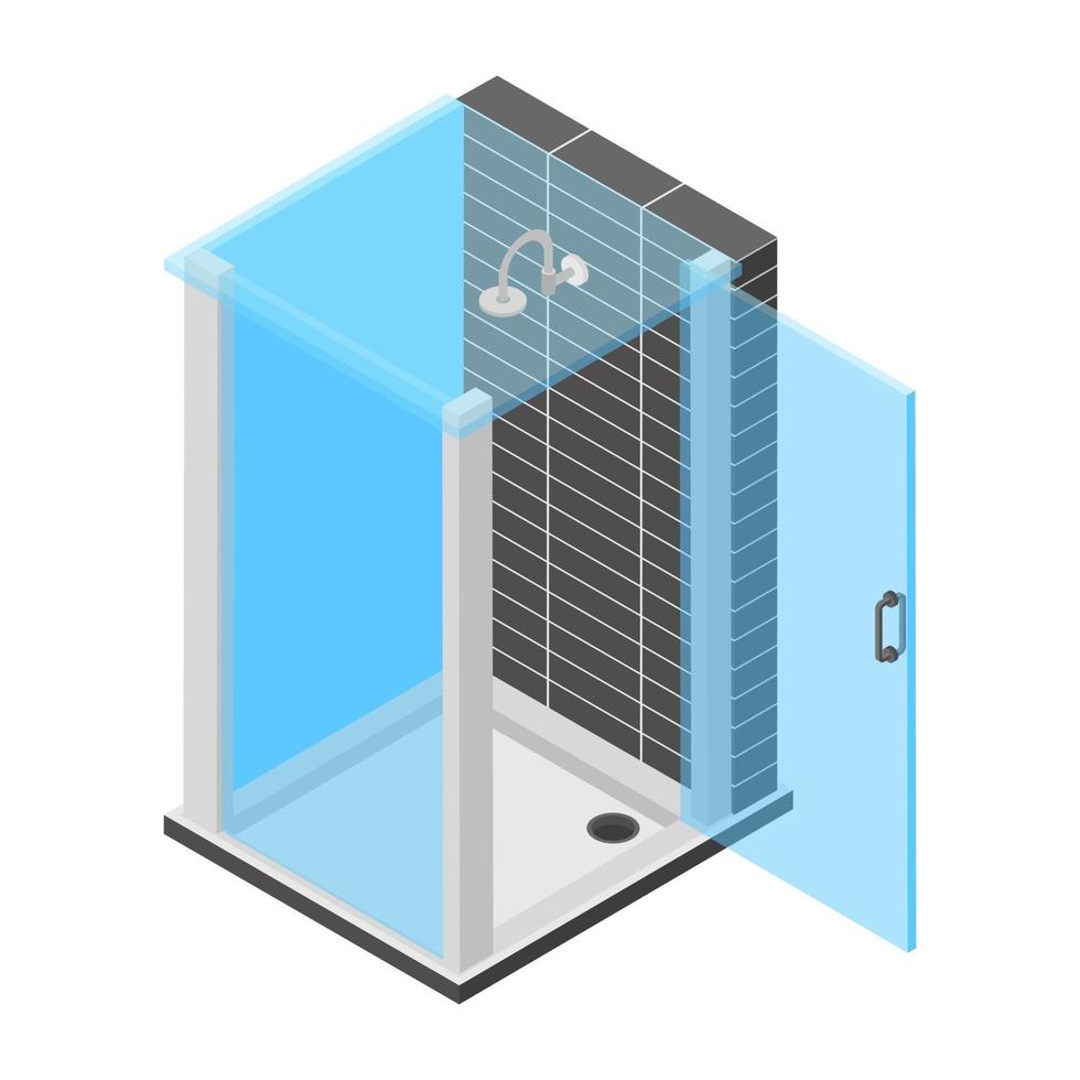 concepts de salle de bain en verre vecteur