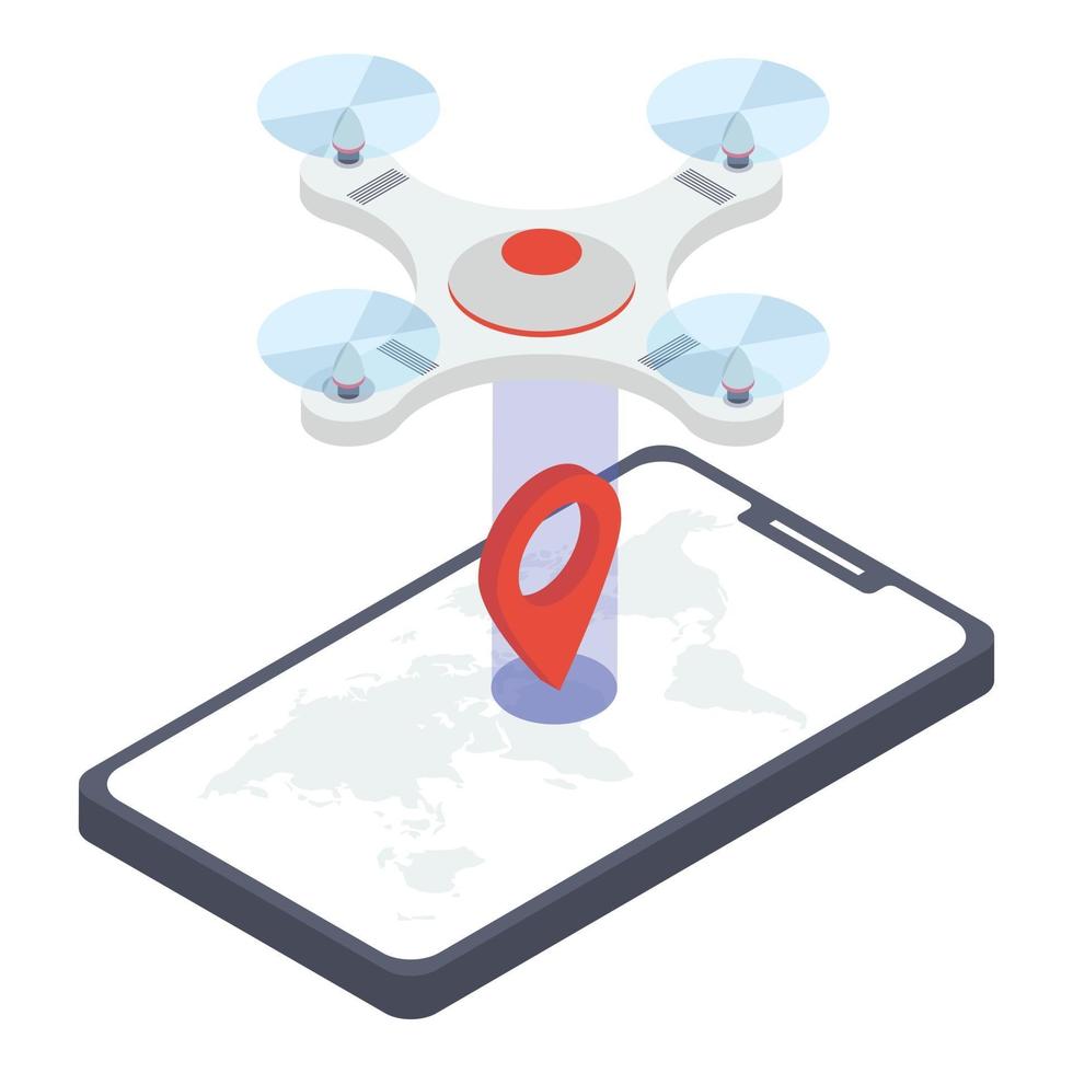 drone volant avec smartphone vecteur