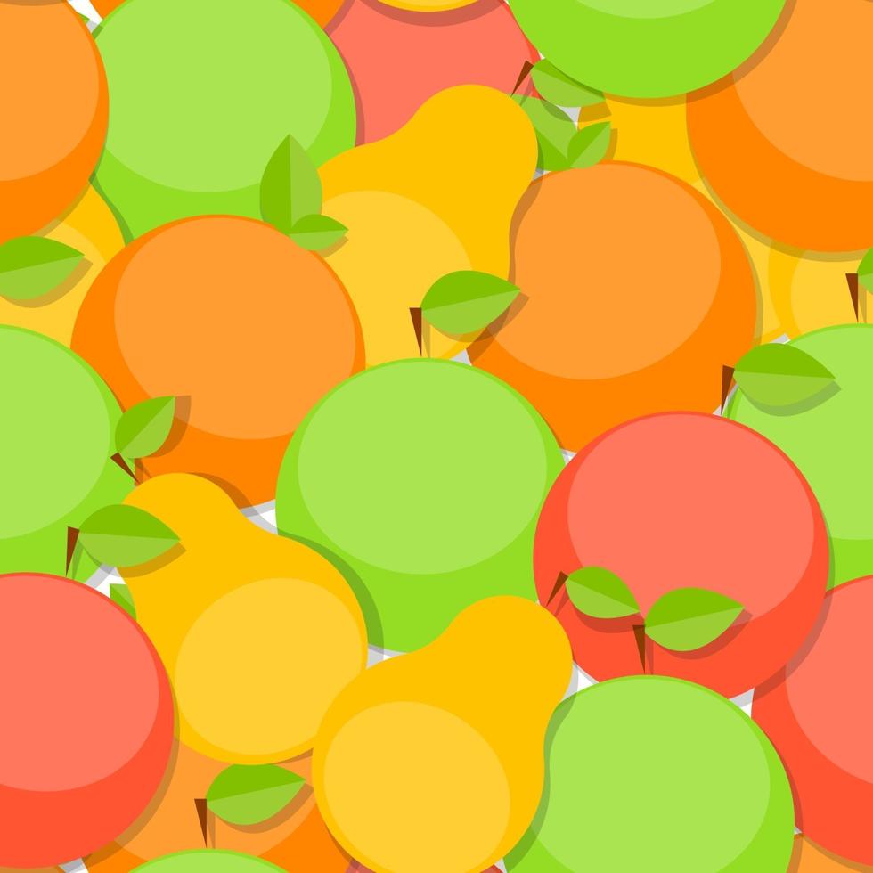 fond transparent de vecteur pomme, orange et poire