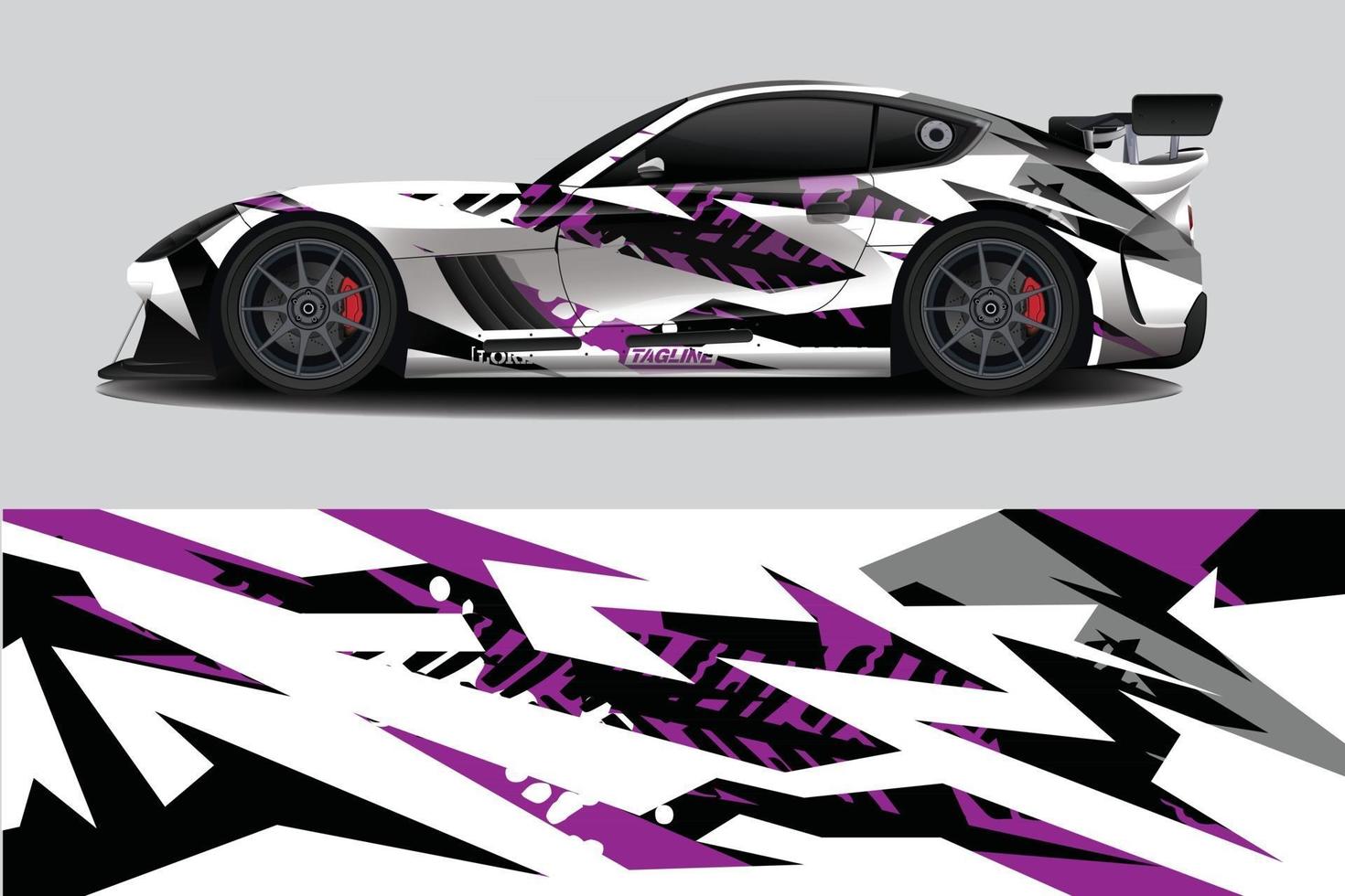 voiture wrap graphique racing abstrait pour wrap et vinyle autocollant vecteur