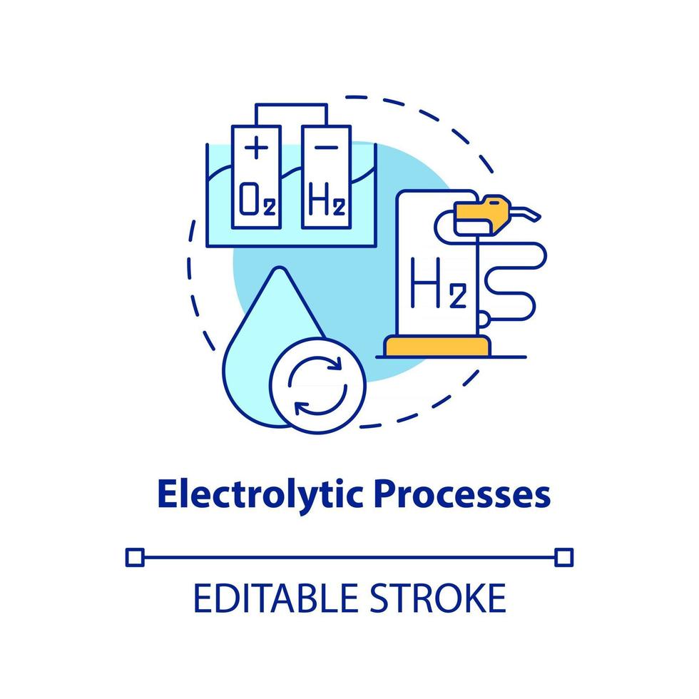 icône de concept de processus électrolytiques vecteur