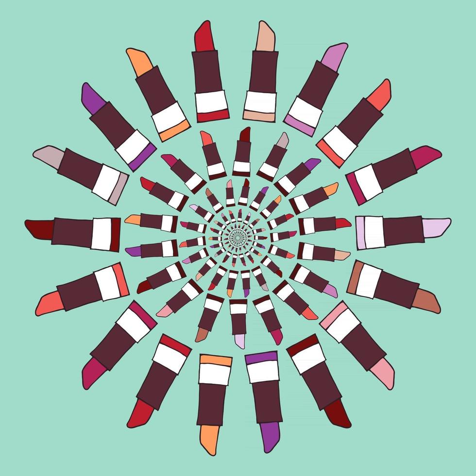illustration vectorielle d'étiquette de rouge à lèvres coloré vecteur
