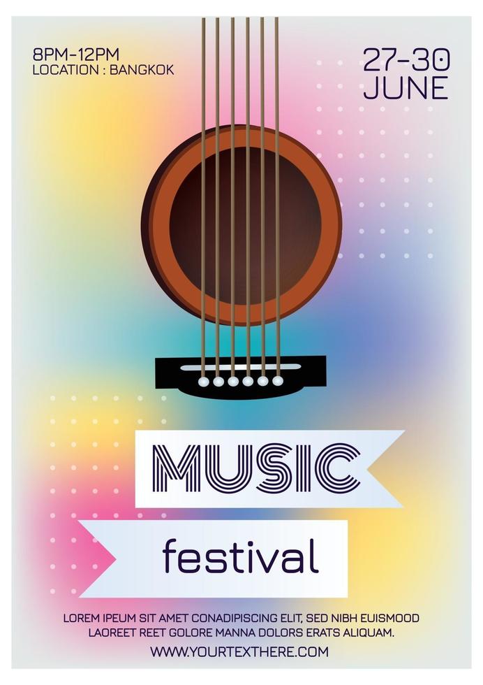 affiche du festival de musique pour la fête de la musique vecteur