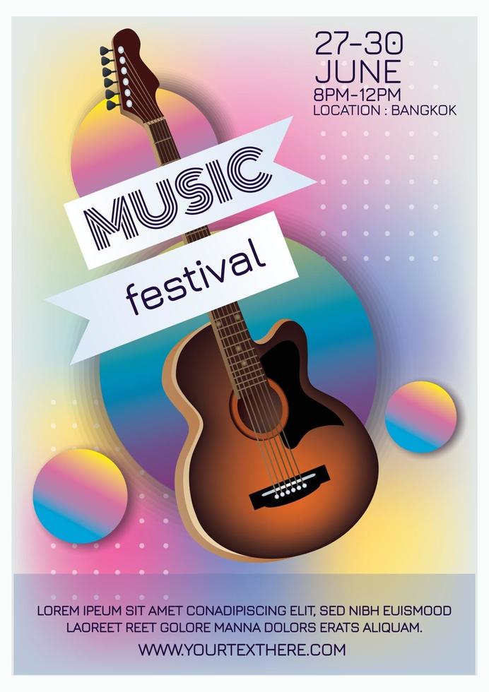 affiche du festival de musique pour la fête de la musique vecteur