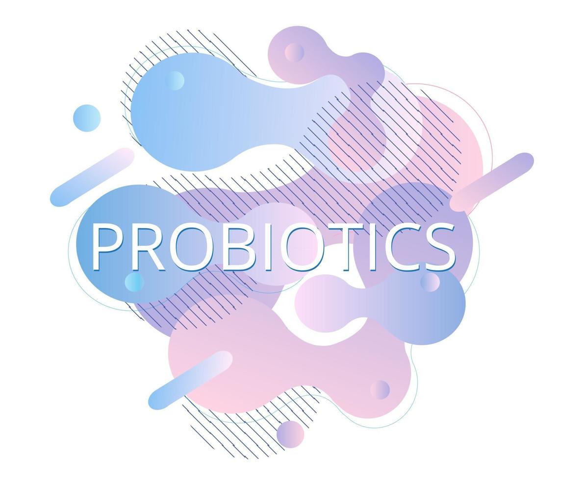 probiotiques et fluide bactérien. logo lactobacillus avec texte. vecteur