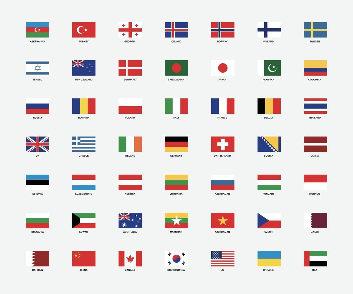 drapeaux nationaux du monde vecteur