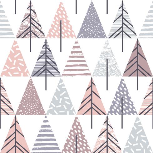 Motif abstrait géométrique sans soudure avec des arbres de Noël. vecteur