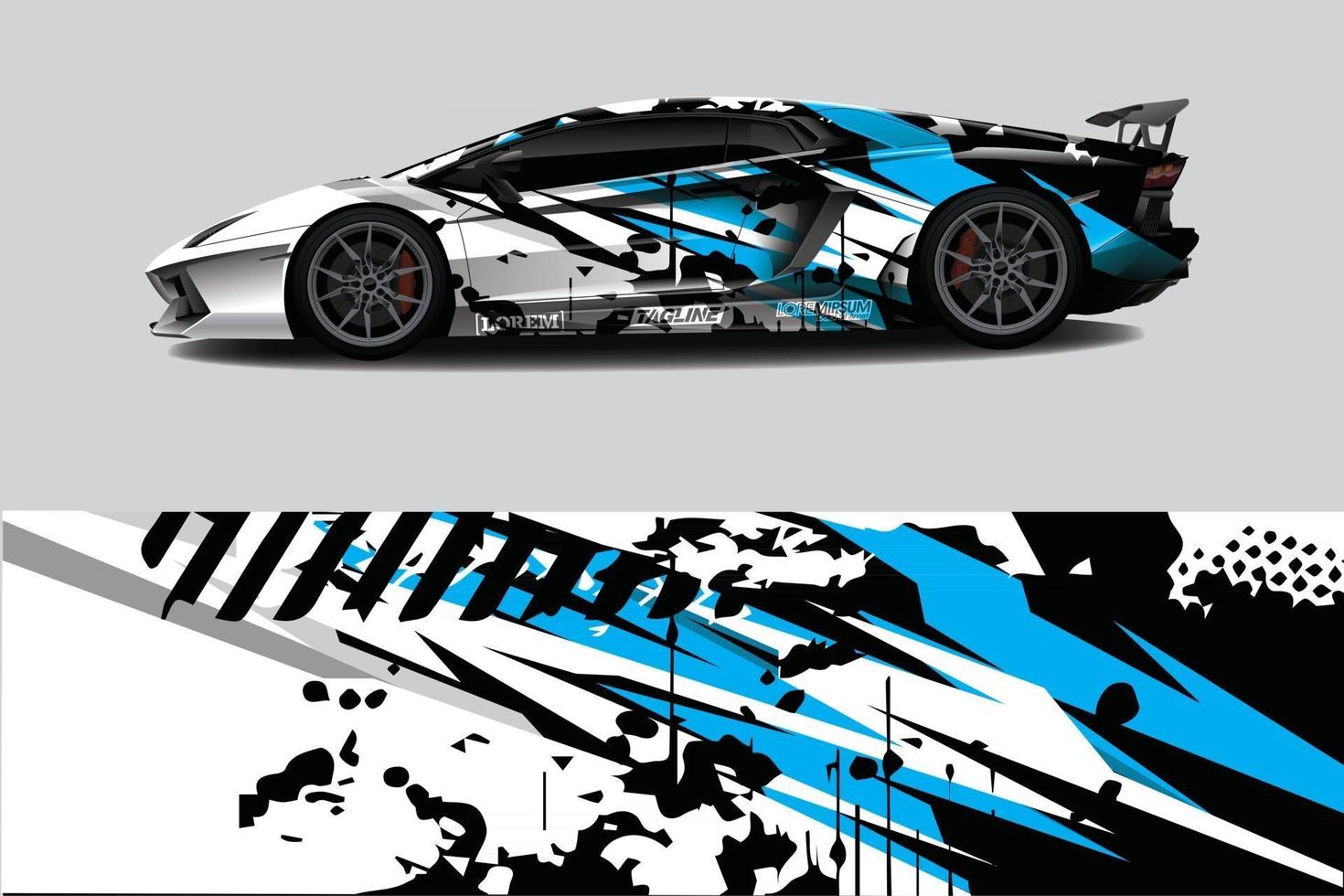 voiture wrap graphique racing abstrait pour wrap et vinyle autocollant vecteur