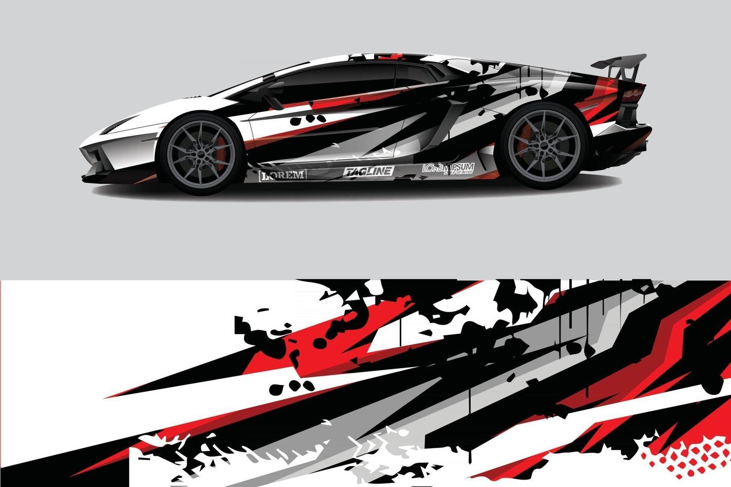 voiture wrap graphique racing abstrait pour wrap et vinyle autocollant vecteur