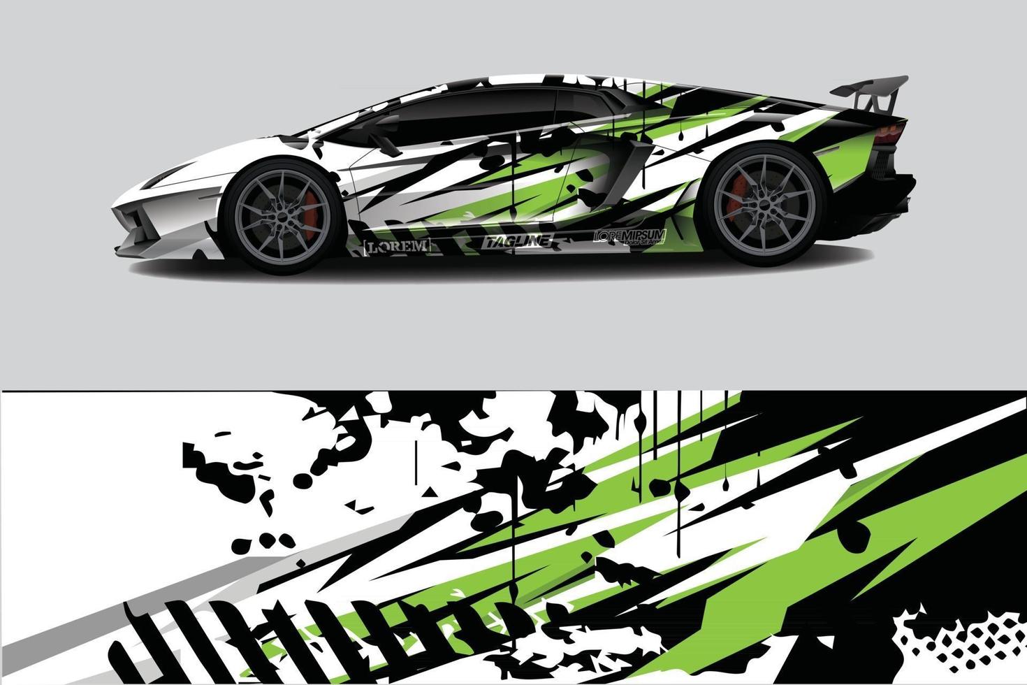 voiture wrap graphique racing abstrait pour wrap et vinyle autocollant vecteur