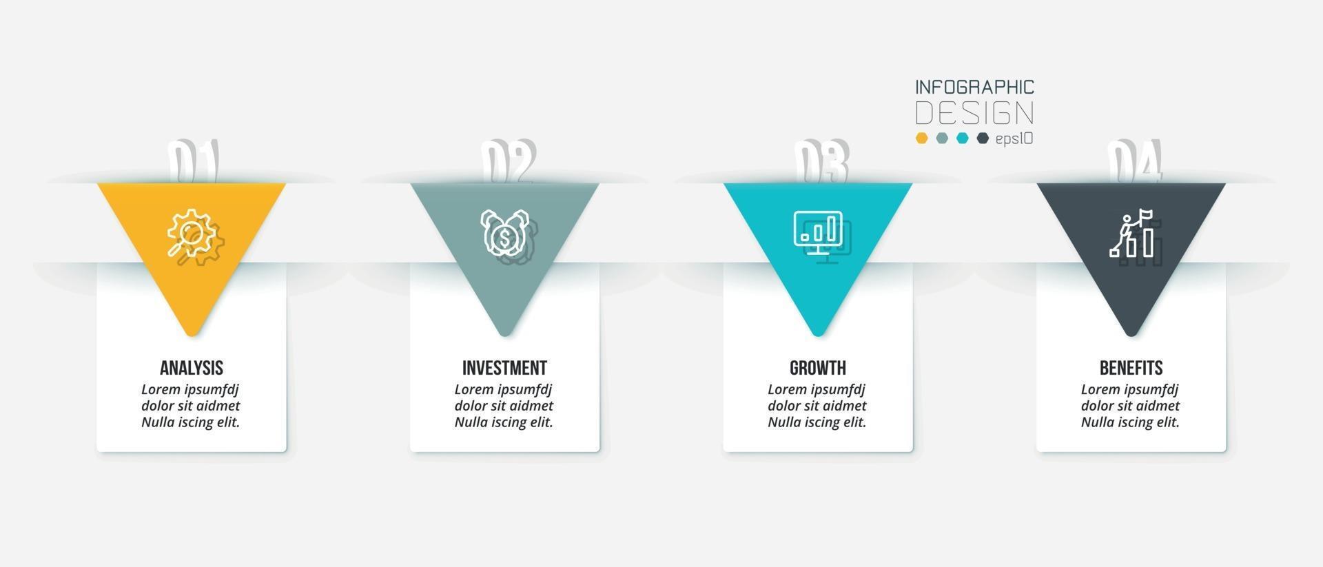 modèle d'infographie d'entreprise avec conception d'étape ou d'option. vecteur