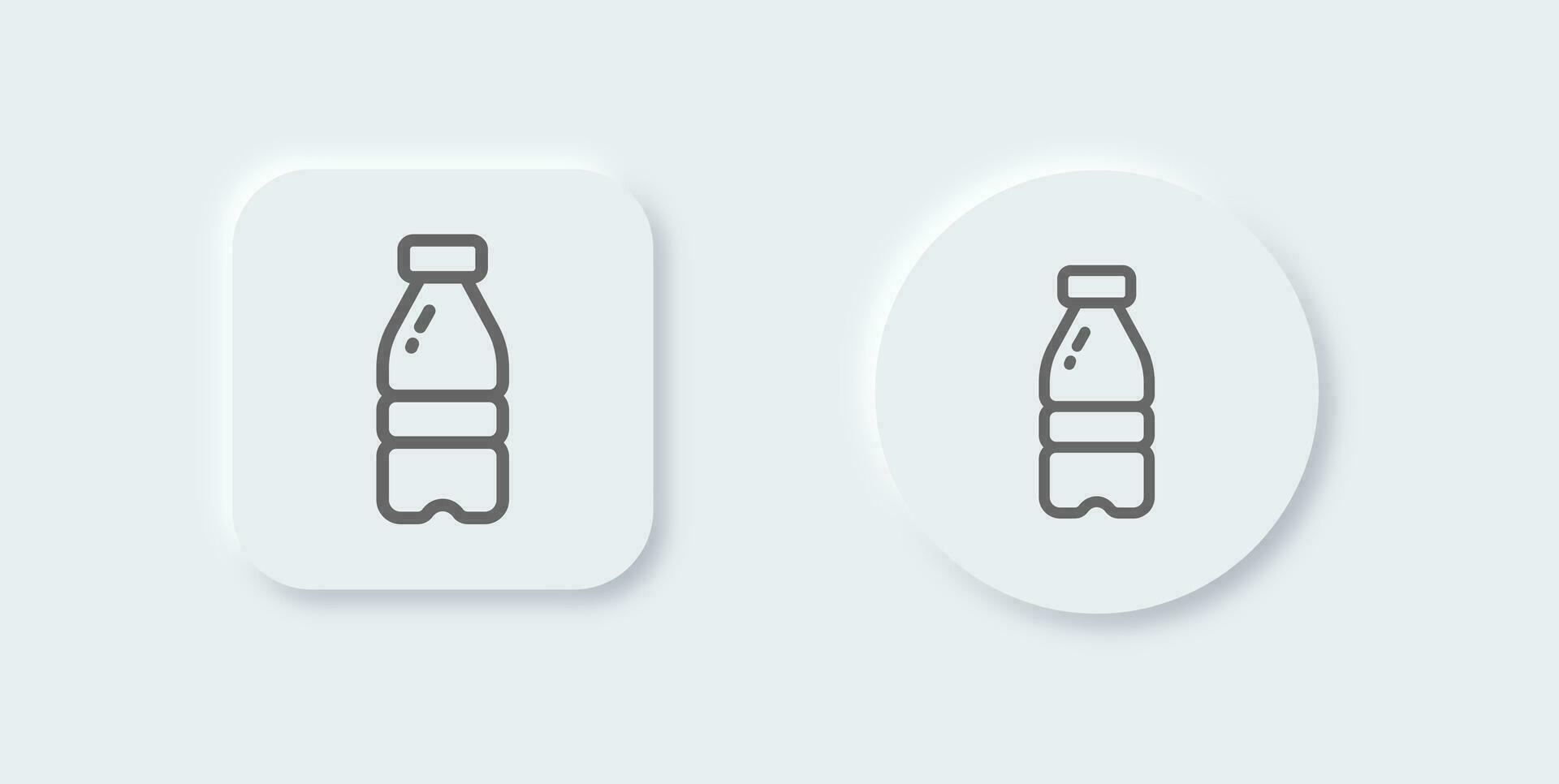 bouteille ligne icône dans néomorphe conception style. l'eau boisson panneaux vecteur illustration.