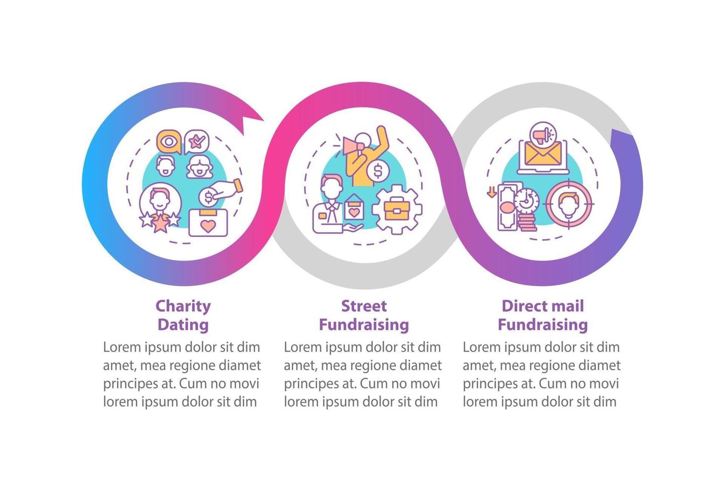 modèle d'infographie vectorielle d'activités philanthropiques vecteur