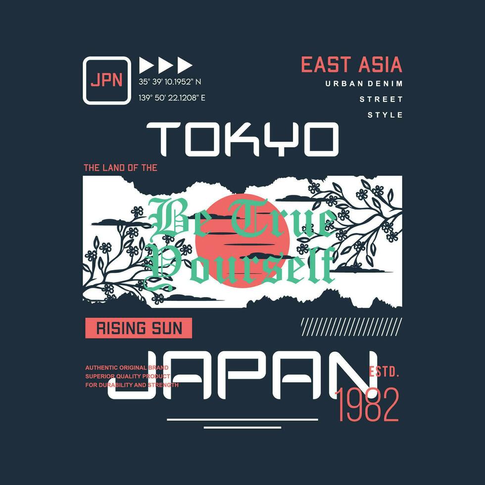 tokyo Japon, est Asie, graphique conception, typographie vecteur, illustration, pour impression t chemise, cool moderne style vecteur