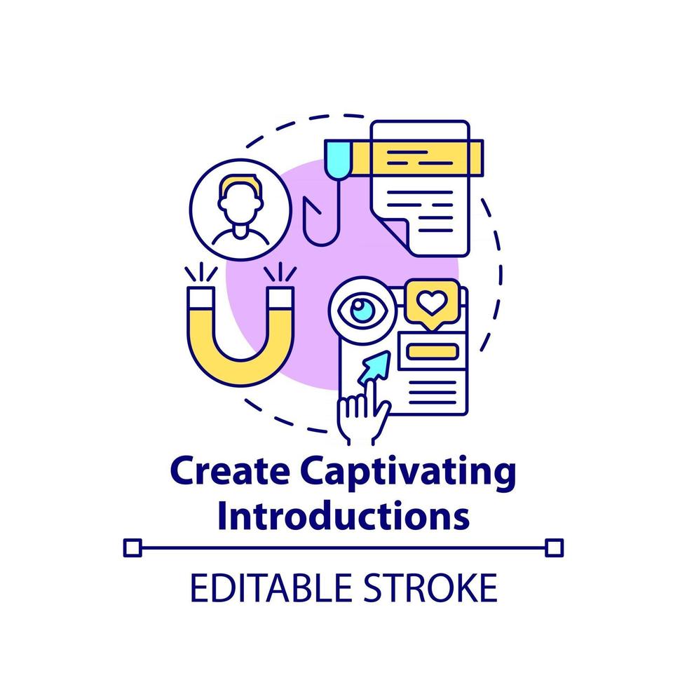 créer une icône de concept d'introduction captivante vecteur