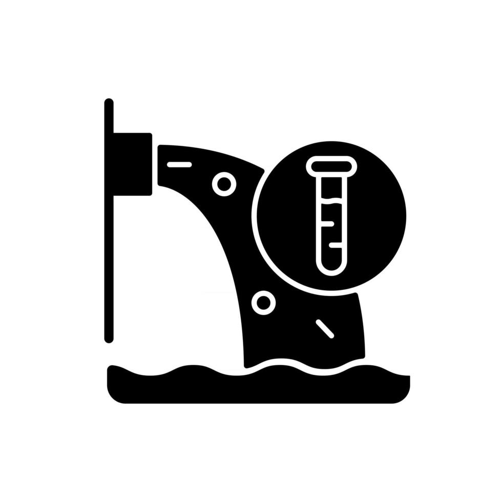 icône de glyphe noir de contrôle de la pollution de l'eau vecteur