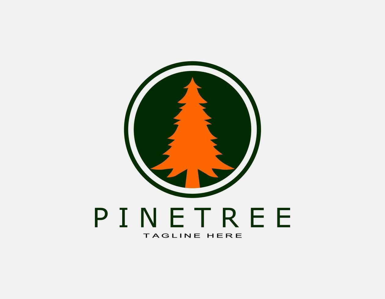 pin arbre logo avec vert et orange. Facile cercle conception adapté pour voyage, voyage, faune vecteur