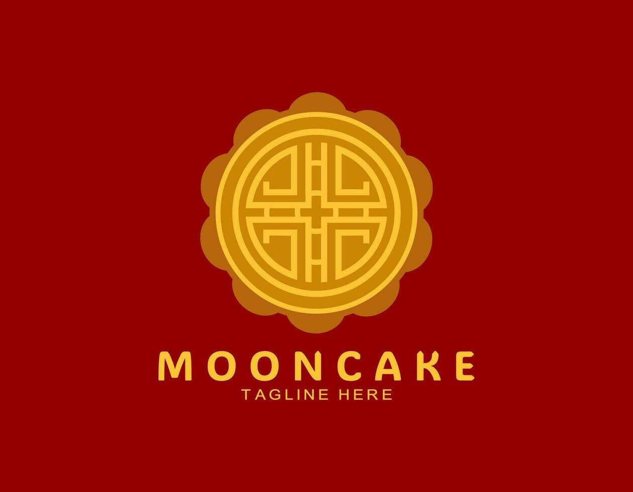 élégant lune gâteau logo icône avec modèle pour milieu l'automne festival. Facile conception adapté pour entreprise, nourriture, gâteau. vecteur