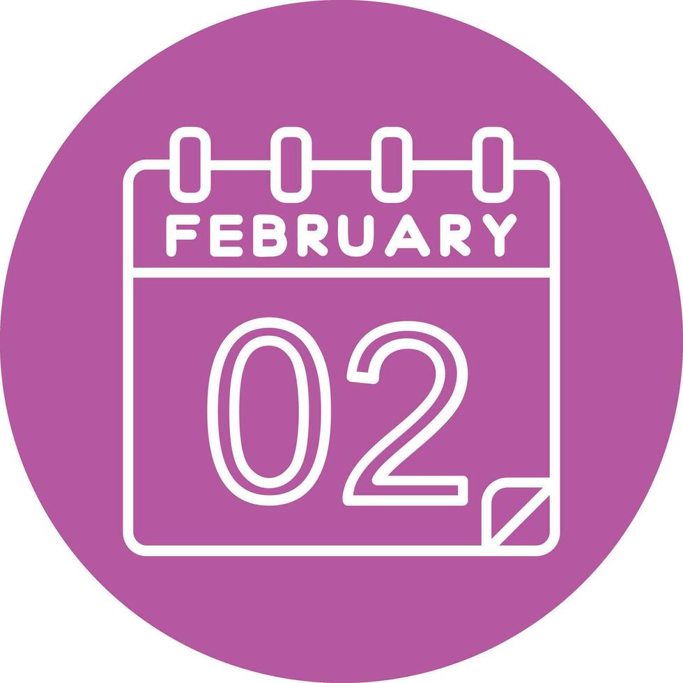 2 février vecteur icône