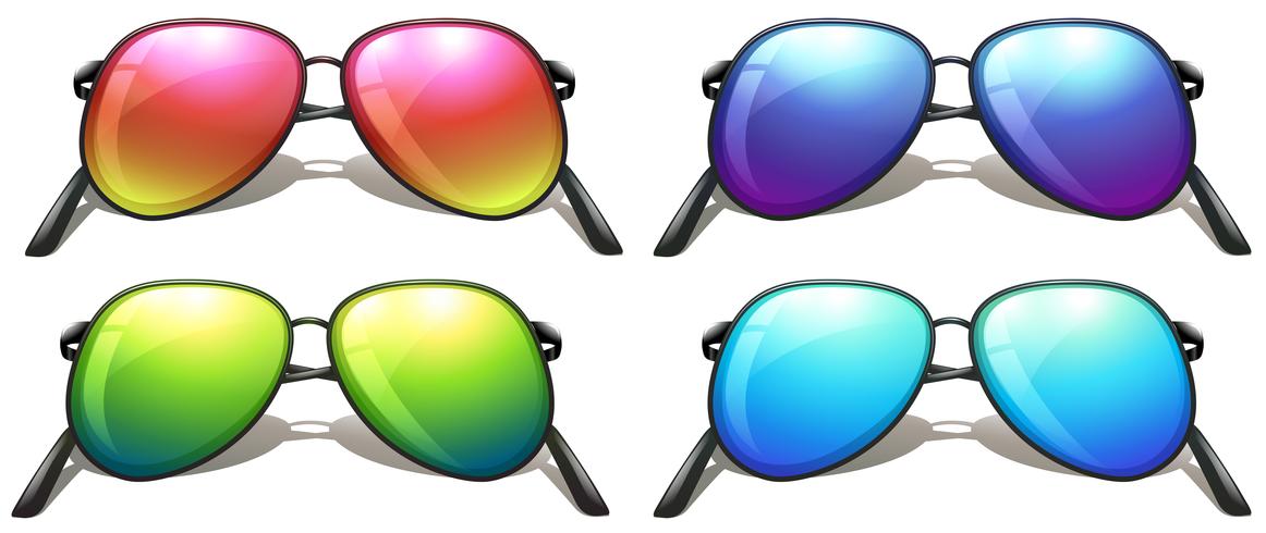 Lunettes de soleil colorées vecteur