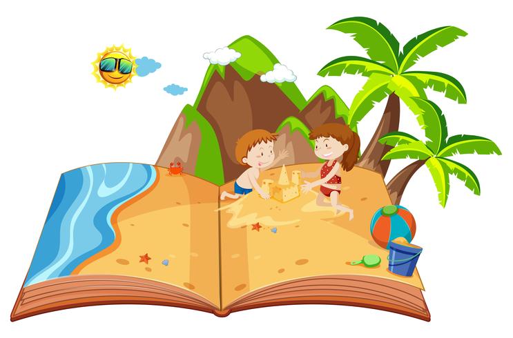 Livre de jeux d&#39;enfants sur une île vecteur