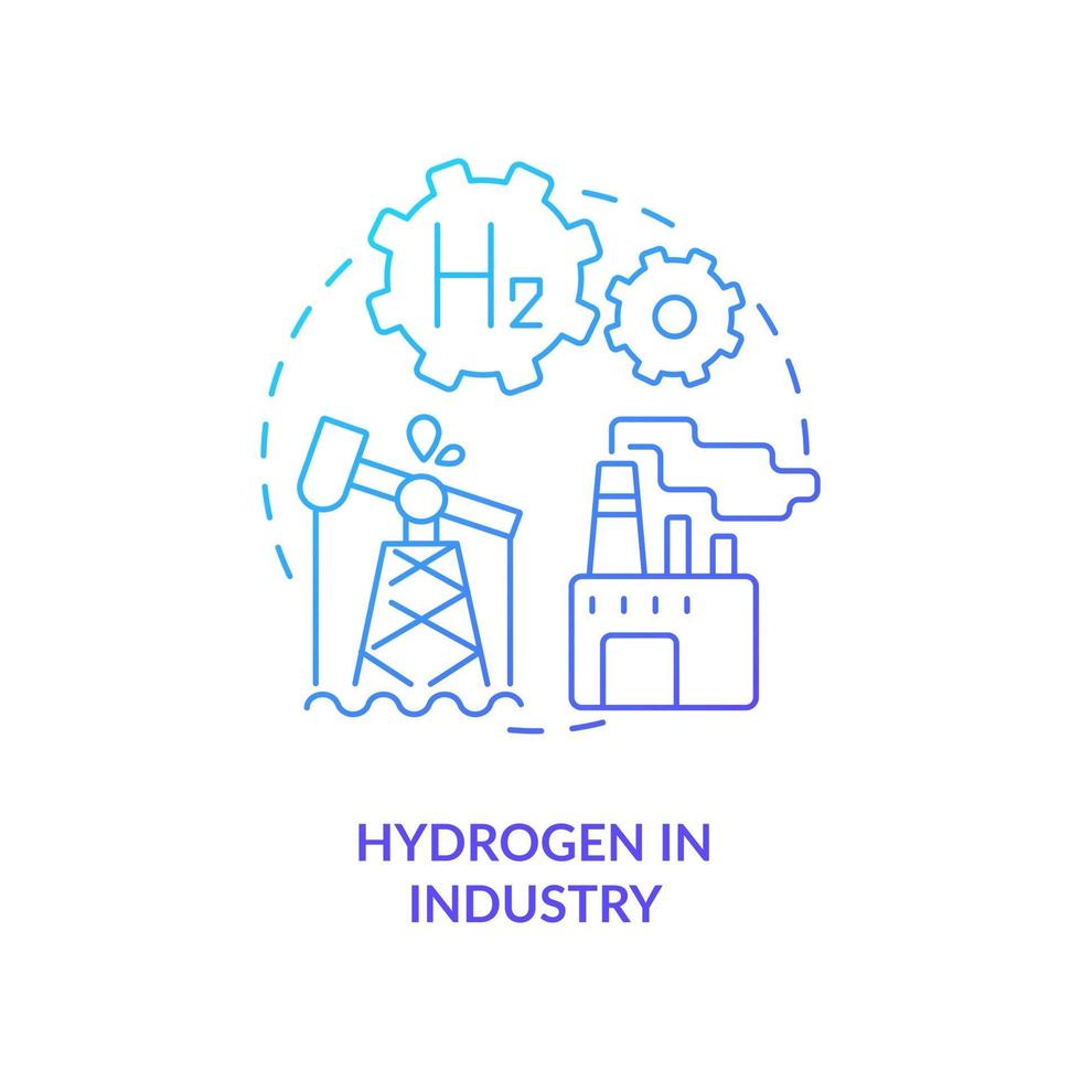 hydrogène dans l'icône du concept de l'industrie vecteur