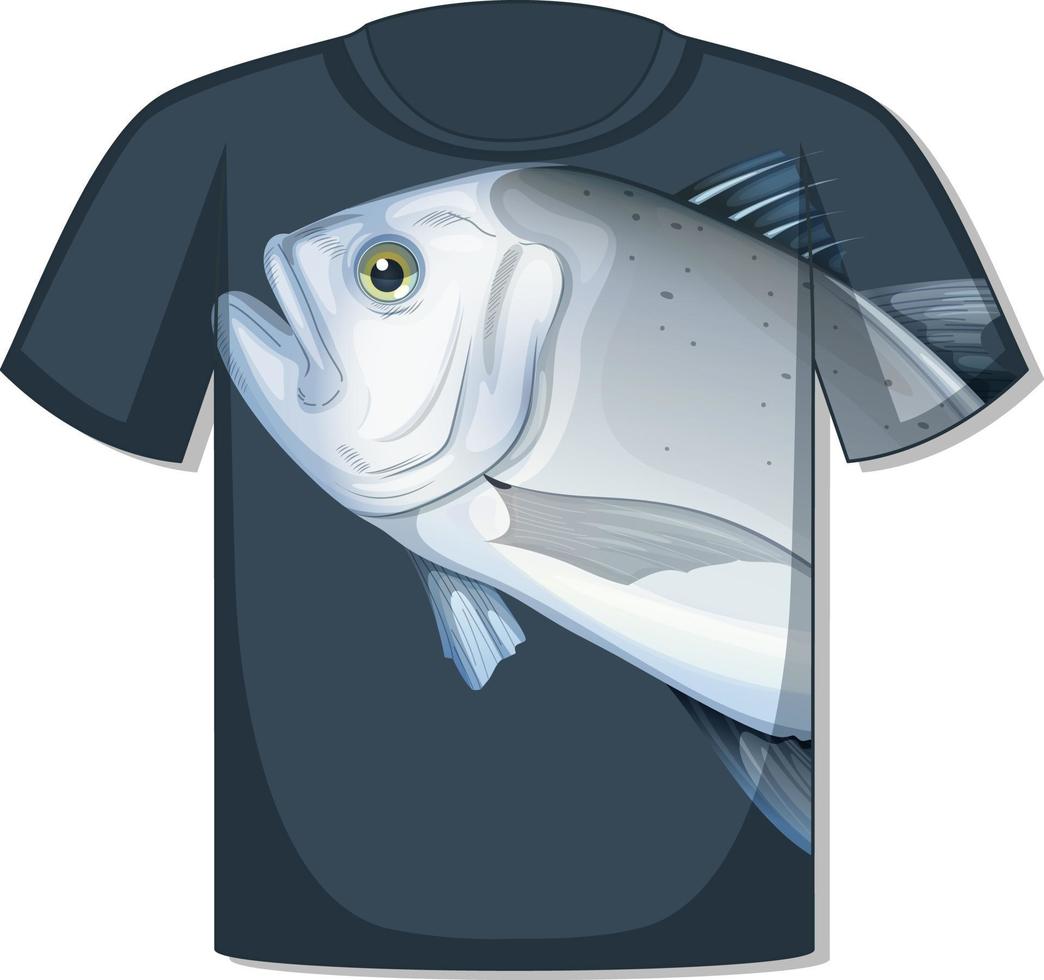 devant du t-shirt avec modèle de poisson vecteur