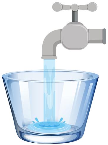 L&#39;eau du robinet dans le verre vecteur