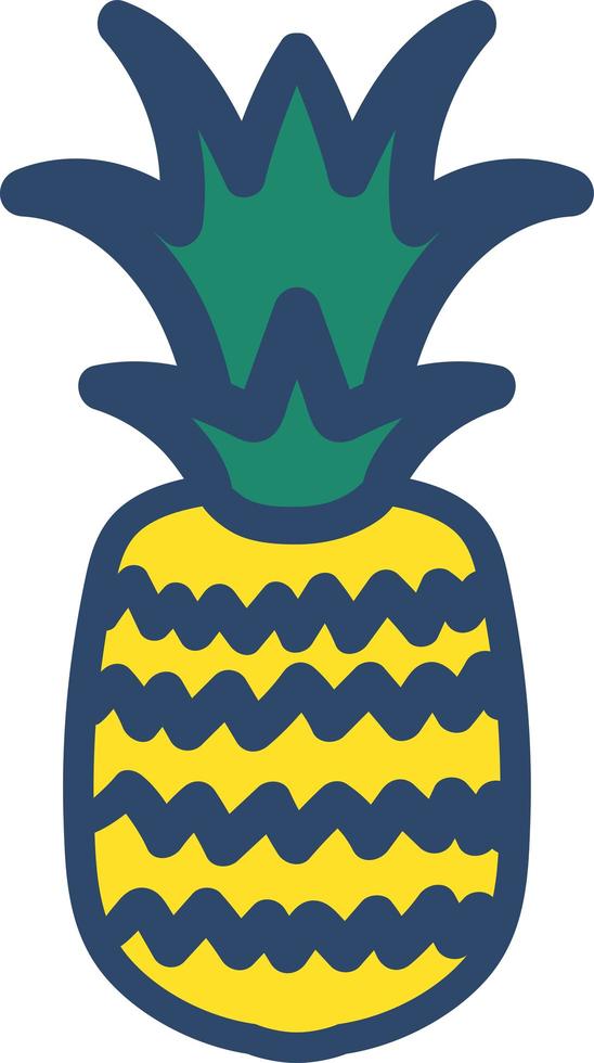 illustration vectorielle d'ananas frais dessinés à la main vecteur