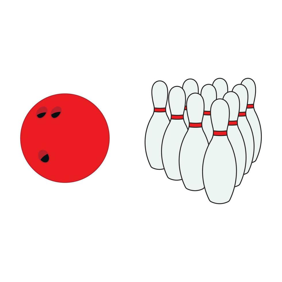 dessin animé vecteur illustration bowling Balle et bowling épingle sport icône isolé sur blanc Contexte